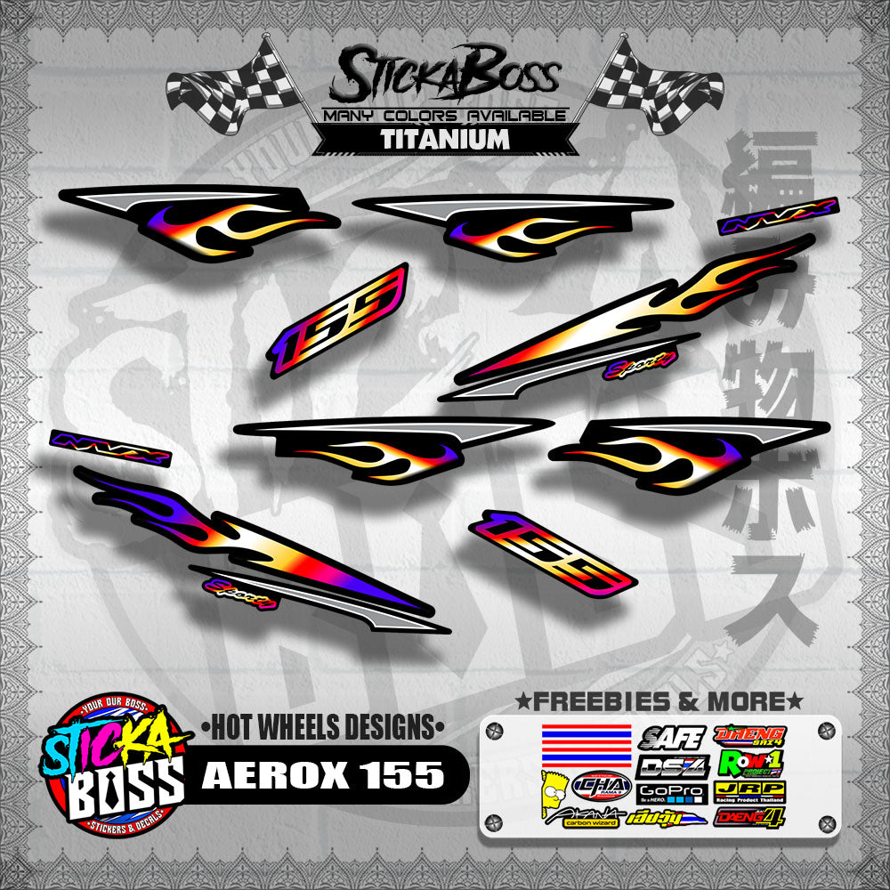 AEROX 155 DECALS ( HOT WHEELS DESIGNS )【WITH FREEBIES】