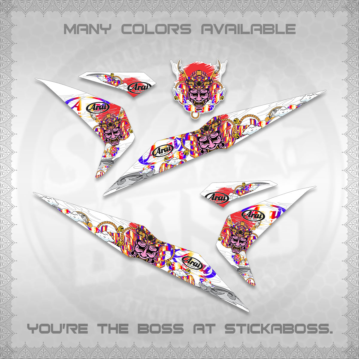 BEAT FI V2 INDO FOR WHITE DECALS (2026 NEW SAMURAI MOTIF) STICKER KITS BY STICKABOSS