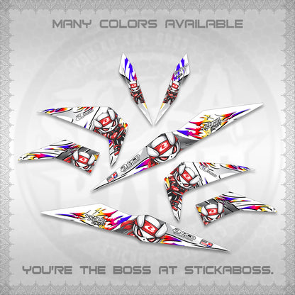 BEAT FI V2 FOR WHITE DECALS (2026 NEW RCB 2.0 DESIGN) STICKER KITS BY STICKABOSS