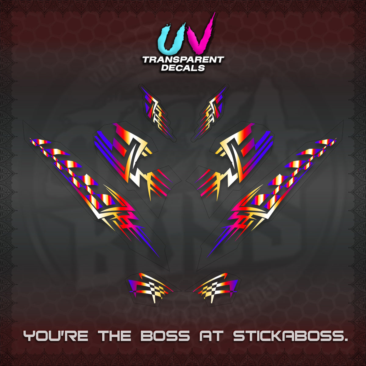 CLICK 125 V3 VARIO INDO-MALAY UV TRANSPARENT DECALS (2026 TRIBAL LINES DESIGN) STICKER DECALS By STICKABOSS
