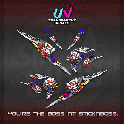 BEAT FI V3 UV TRANSPARENT DECALS (2026 NEW RCB 2.0 DESIGN) STICKER KITS BY STICKABOSS