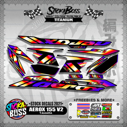 AEROX 155 V2  ( STOCK DECALS 2021 )【WITH FREEBIES】