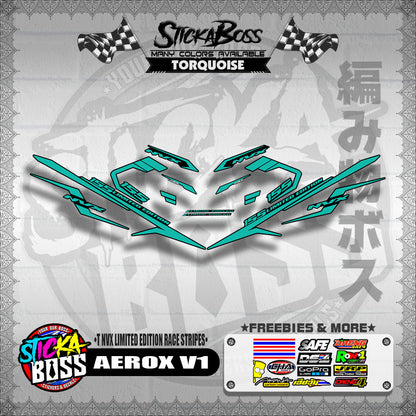 AEROX V1 DECALS ( NVX LIMITED EDITION RACE STRIPES )【WITH FREEBIES】