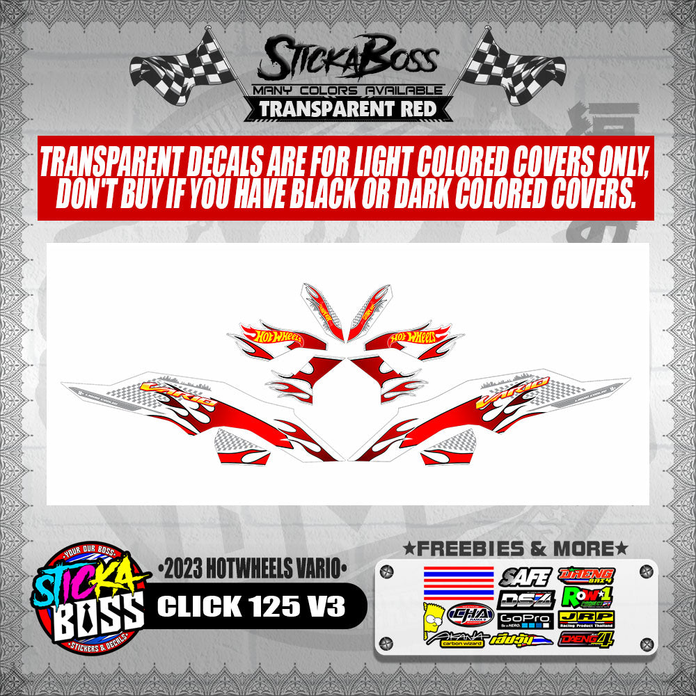 CLICK 125 V3 DECALS ( 2023 HOTWHEELS VARIO )【WITH FREEBIES】