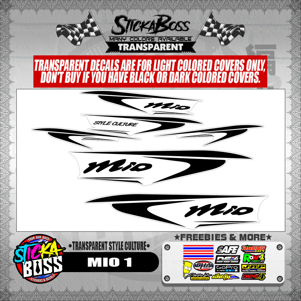MIO 1 DECALS ( TRANSPARENT STYLE CULTURE )【WITH FREEBIES】