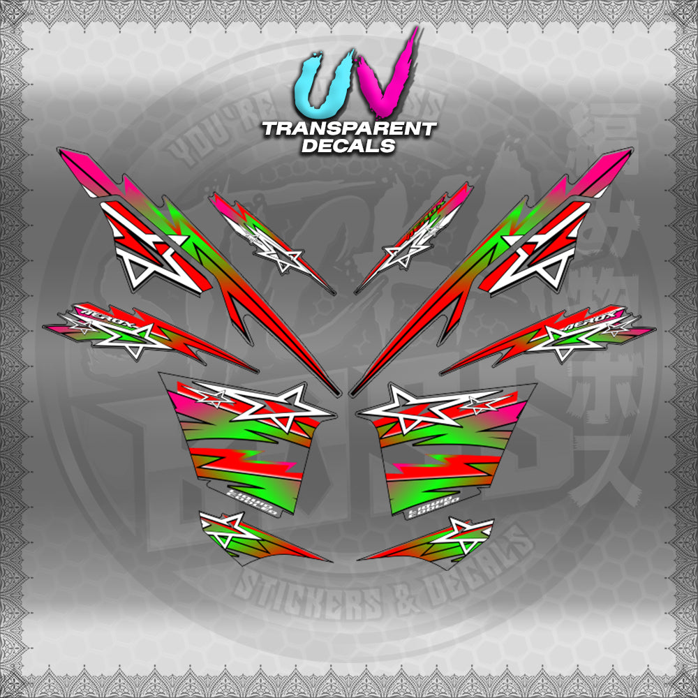 【PREMIUM UV PRINT】TRANSPARENT AEROX V3 ALPHA TURBO INDO (AV3STST01)【WITH FREEBIES】