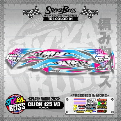 CLICK 125 V3 STOCK DECALS ( SPLASH VARIO 2023 )【WITH FREEBIES】