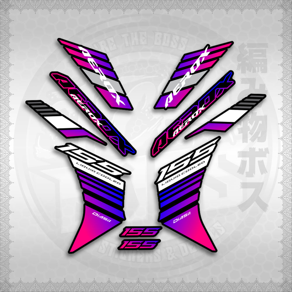 STICKER DECALS for AEROX V3 ALPHA TURBO INDO (AV3BAST) By STICKABOSS (SOFIE LAMINATED WATERPROOF)