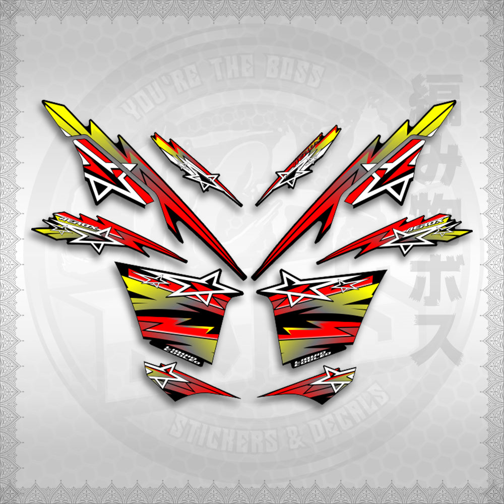 STICKER DECALS for AEROX V3 ALPHA TURBO INDO (AVRSTST01) By STICKABOSS (SOFIE LAMINATED WATERPROOF)