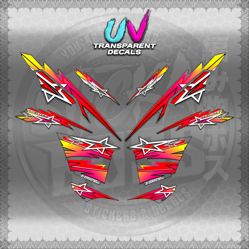 【PREMIUM UV PRINT】TRANSPARENT AEROX V3 ALPHA TURBO INDO (AV3STST01)【WITH FREEBIES】
