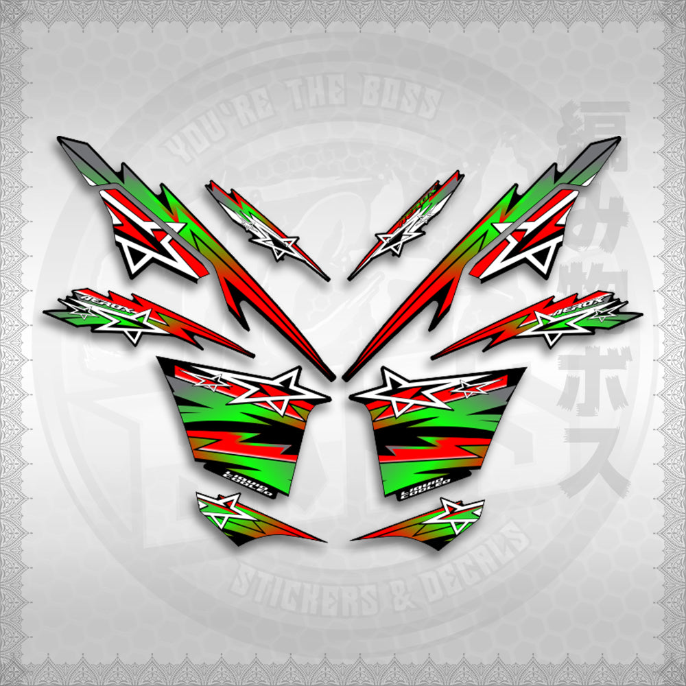 STICKER DECALS for AEROX V3 ALPHA TURBO INDO (AVRSTST01) By STICKABOSS (SOFIE LAMINATED WATERPROOF)