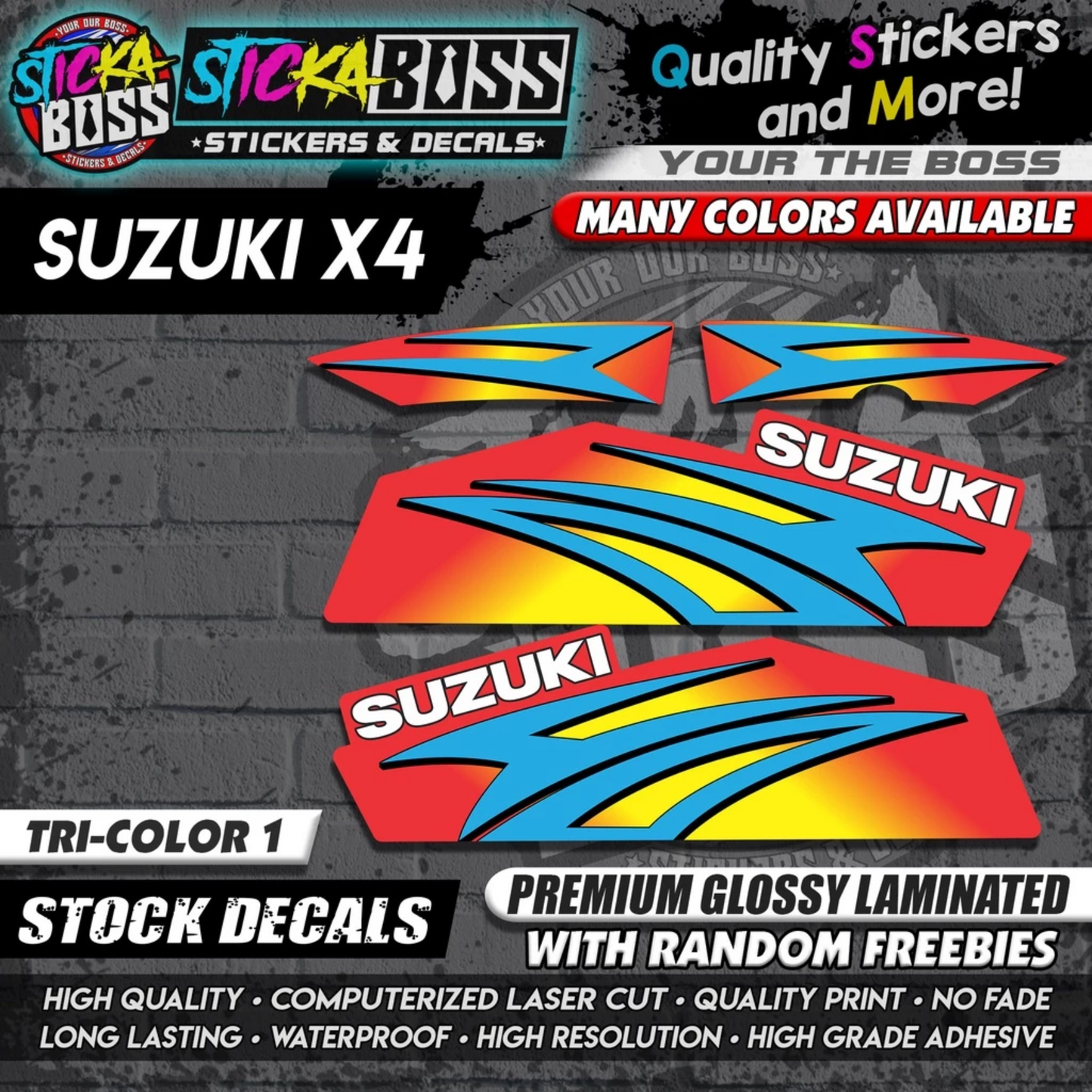 SUZUKI X4 STOCK DECALS【WITH FREEBIES】