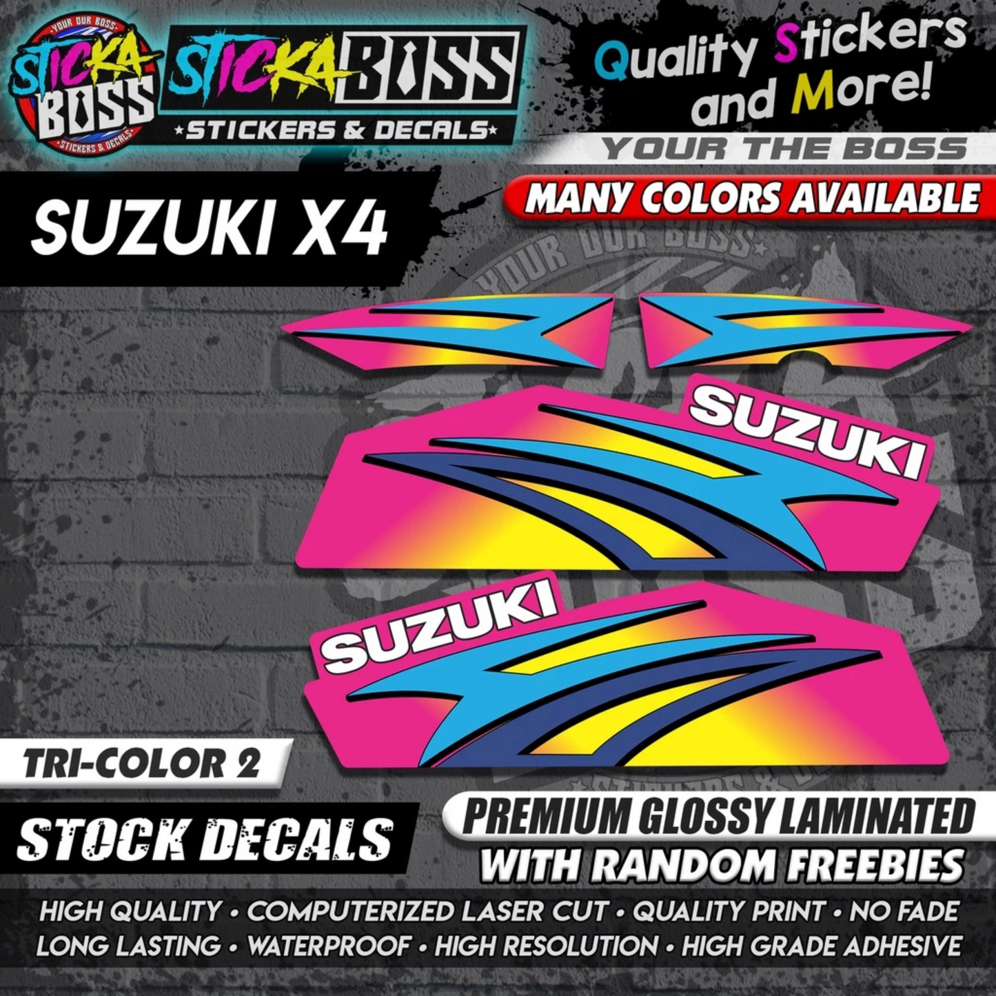 SUZUKI X4 STOCK DECALS【WITH FREEBIES】