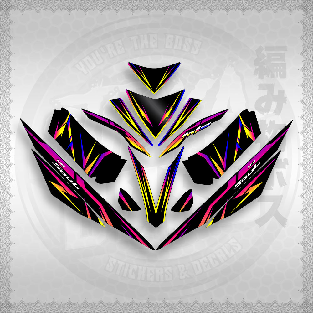 STICKER DECALS for MIO 4 (MIRGADE) By STICKABOSS (SOFIE LAMINATED WATERPROOF)