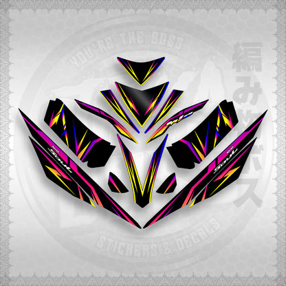 STICKER DECALS for MIO 4 (MIRGADE) By STICKABOSS (SOFIE LAMINATED WATERPROOF)