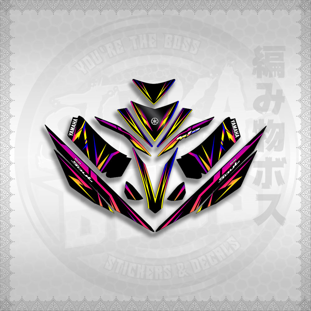 STICKER DECALS for MIO 4 (MIRGADE) By STICKABOSS (SOFIE LAMINATED WATERPROOF)