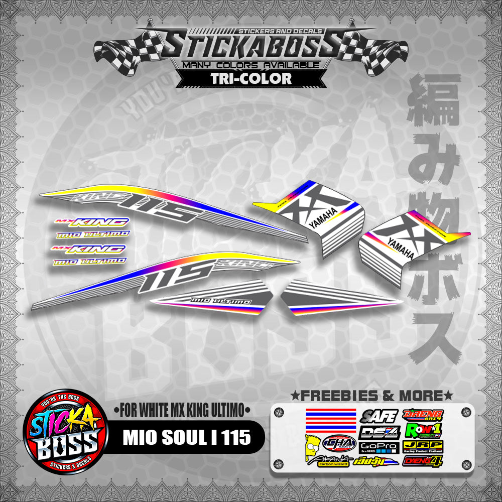 MIO SOUL I 115 STICKER DECALS ( FOR WHITE MX KING ULTIMO )【WITH FREEBIES】