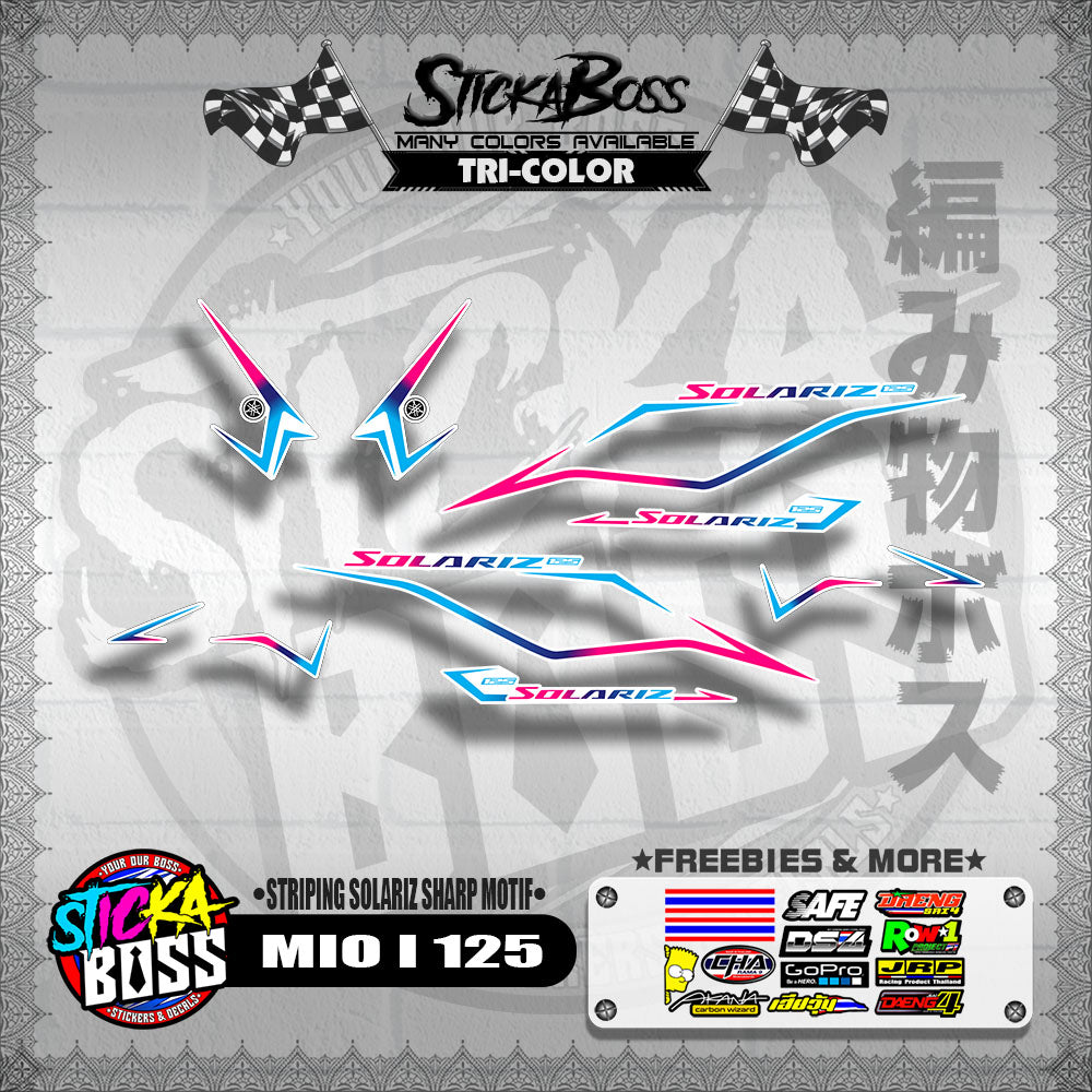 MIO I 125 MALAYSIAN DECALS ( STRIPING SOLARIZ SHARP MOTIF )【WITH FREEBIES】