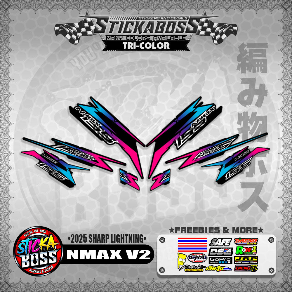NMAX V2 INDO STICKER DECALS ( 2025 SHARP LIGHTNING )【WITH FREEBIES】