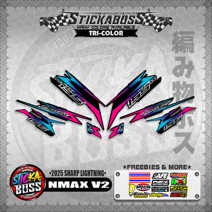 NMAX V2 INDO STICKER DECALS ( 2025 SHARP LIGHTNING )【WITH FREEBIES】