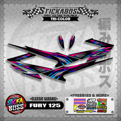 FURY 125 STICKER DECALS ( CLASSIC GARANSI )【WITH FREEBIES】