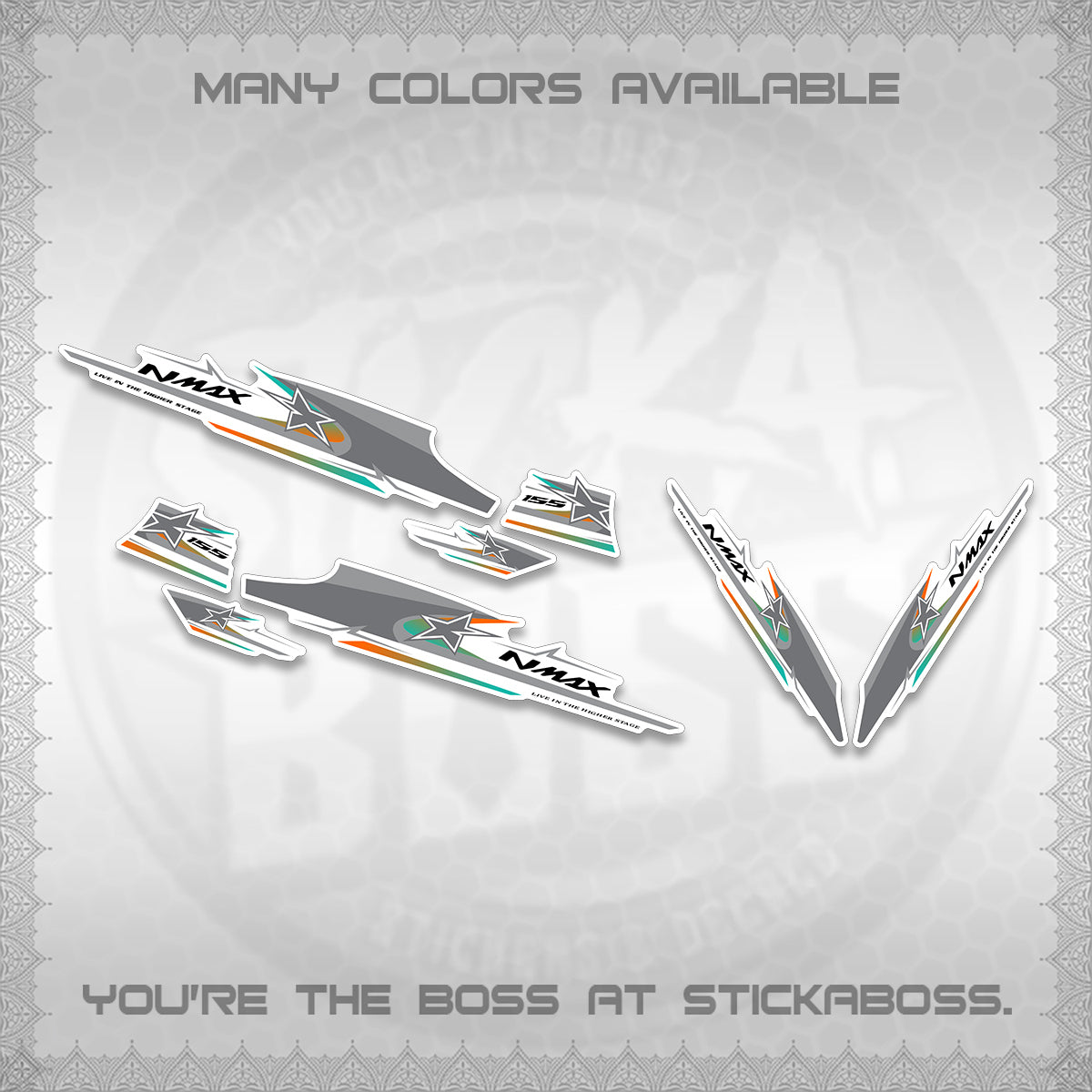 NMAX V1 FOR WHITE THAI-INDO DECALS (THMI 02 DESIGN)STICKER DECALS By STICKABOSS