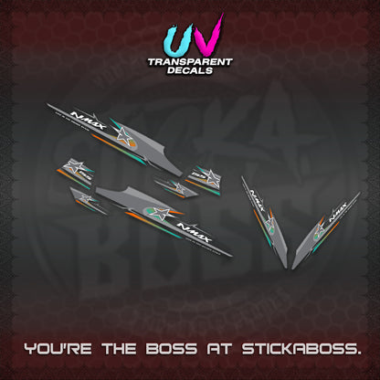 NMAX V1 THAI-INDO  UV TRANSPARENT DECALS (THMI 02 DESIGN)STICKER DECALS By STICKABOSS