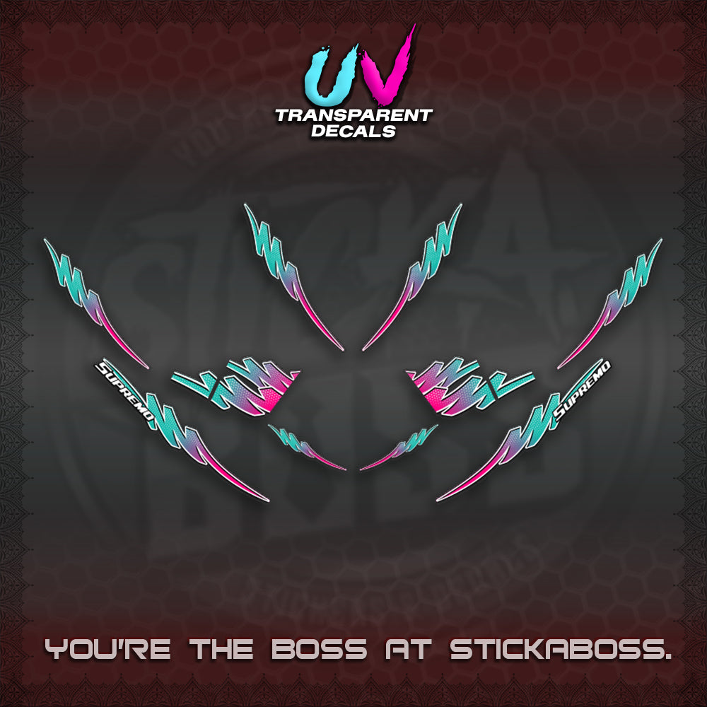 AEROX V2 UV TRANSPARENT STRIPING DECALS (2 TONE PUTRA VIRDIAN)STICKER DECALS By STICKABOSS (Copy)