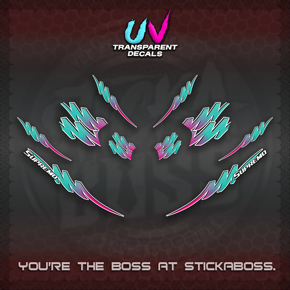 ADV 160 UV TRANSPARENT STRIPING(2 TONE PUTREA VIRDIAN) STICKER DECALS By STICKABOSS