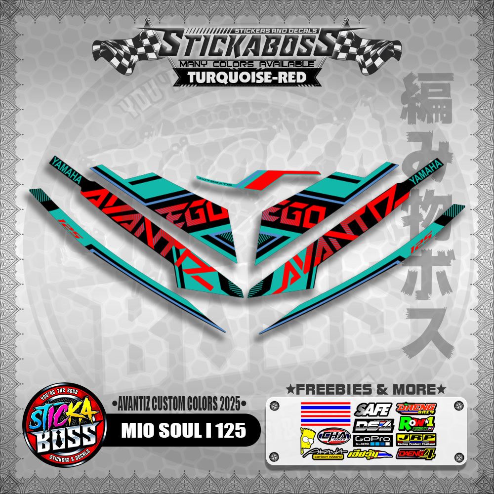 MIO SOUL I 125 STICKER DECALS ( AVANTIZ CUSTOM COLORS 2025 )【WITH FREEBIES】