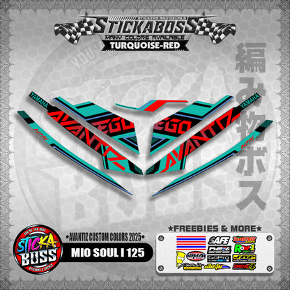 MIO SOUL I 125 STICKER DECALS ( AVANTIZ CUSTOM COLORS 2025 )【WITH FREEBIES】