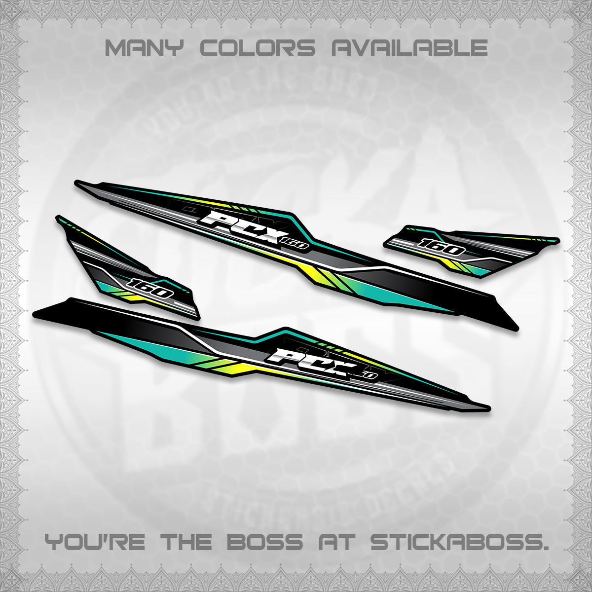 PCX 155 160 INDO DECALS (P007 NEW DESIGN)STICKER DECALS By STICKABOSS