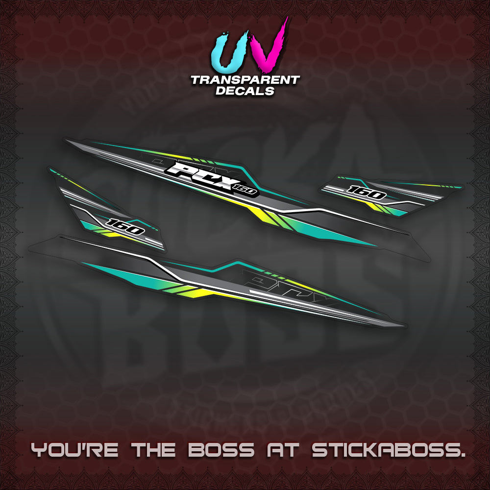 PCX 155 160 UV TRANSPARENT INDO DECALS (P007 NEW DESIGN)STICKER DECALS By STICKABOSS