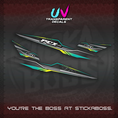 PCX 155 160 UV TRANSPARENT INDO DECALS (P007 NEW DESIGN)STICKER DECALS By STICKABOSS