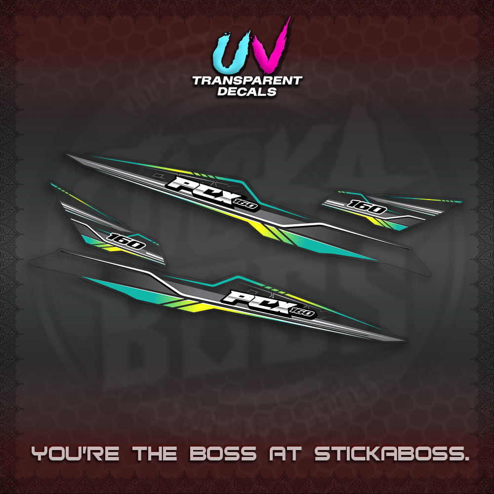 PCX 155 160 UV TRANSPARENT INDO DECALS (P007 NEW DESIGN)STICKER DECALS By STICKABOSS