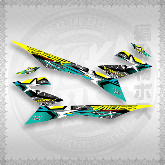 STICKER DECALS for RAIDER 150 FI (RFISATHMATH04) By STICKABOSS (SOFIE LAMINATED WATERPROOF)