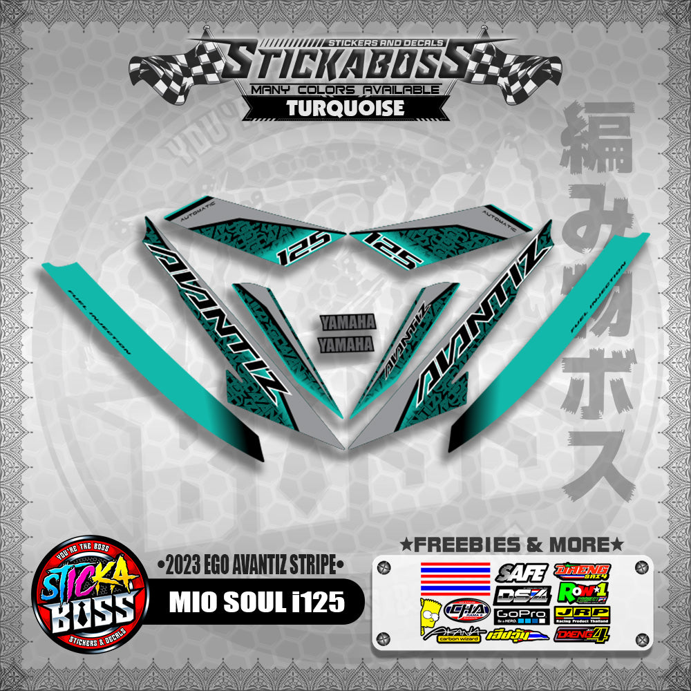 MIO SOUL I 125 STICKER DECALS ( 2023 EGO AVANTIZ STRIPE )【WITH FREEBIES】