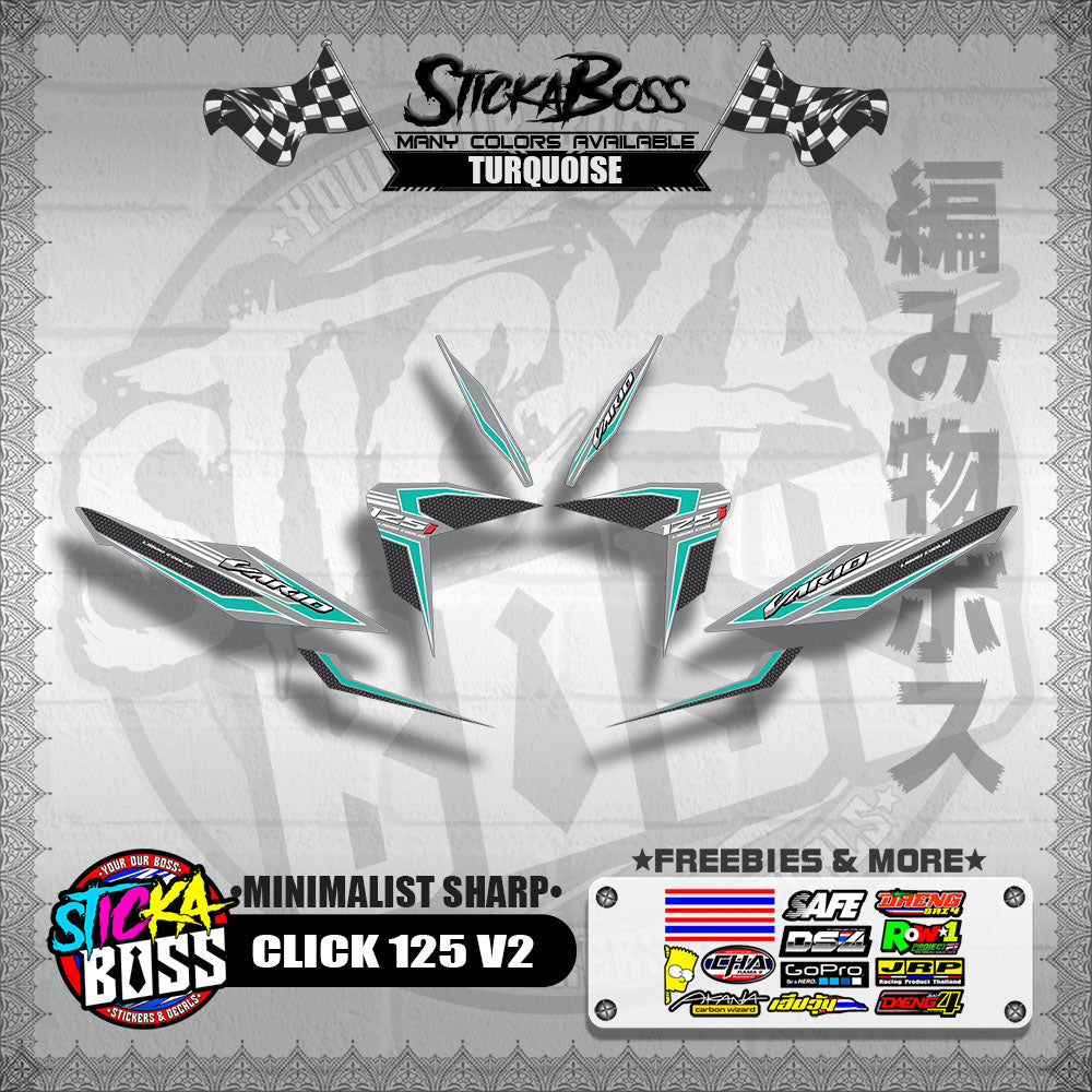 CLICK 125 V2 DECALS ( MINIMALIST SHARP )【WITH FREEBIES】