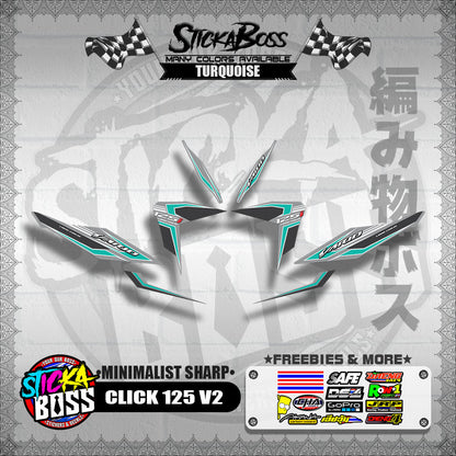 CLICK 125 V2 DECALS ( MINIMALIST SHARP )【WITH FREEBIES】