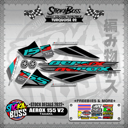 AEROX 155 V2 ( STOCK DECALS 2022 )【WITH FREEBIES】