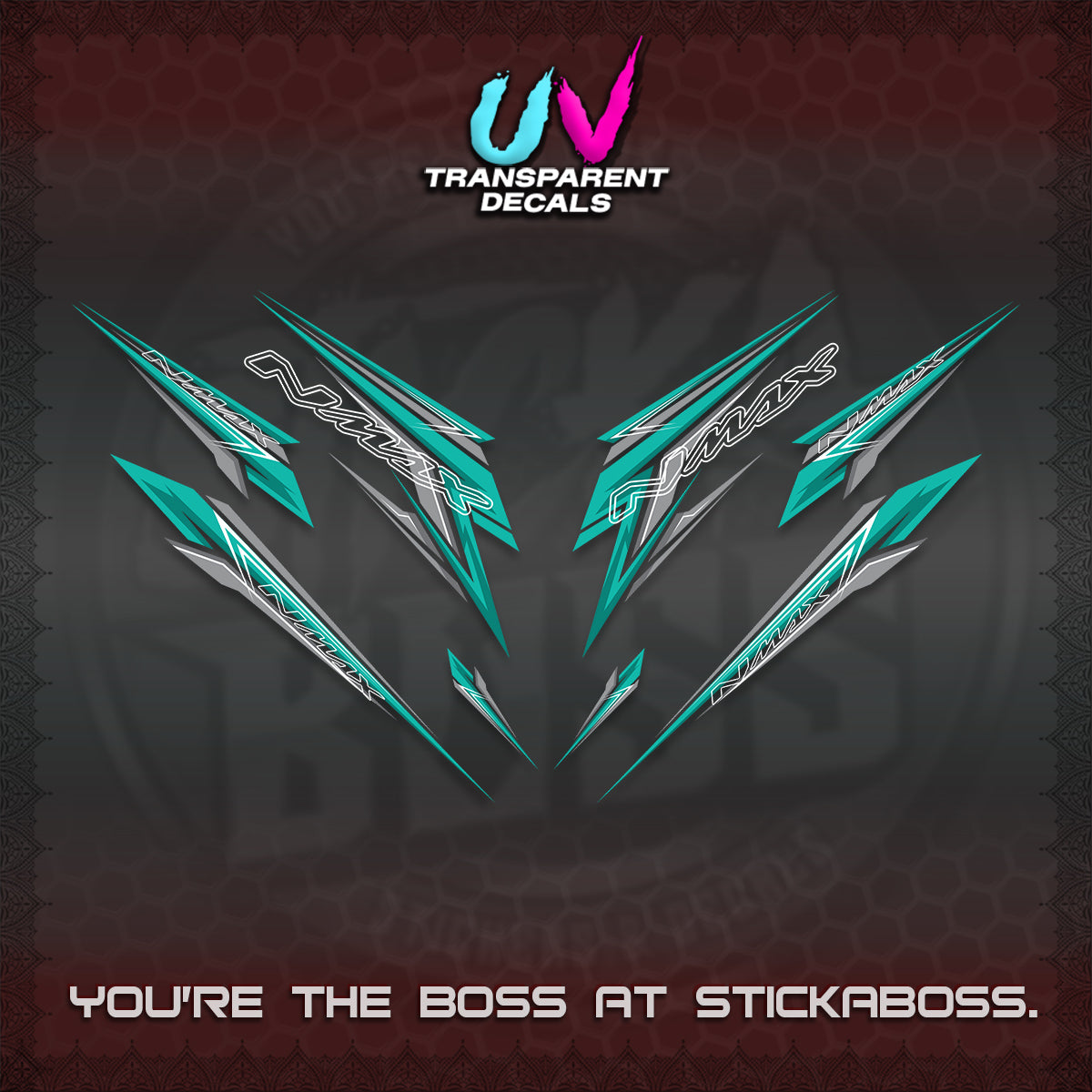 NMAX V2 UV TRANSPARENT DECALS (2024 NM 00-A1 STYLE) STICKER DECALS By STICKABOSS