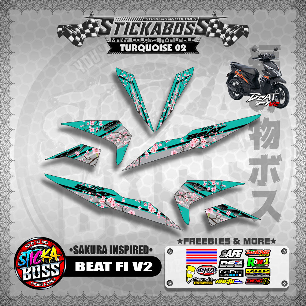 BEAT V2 STICKER DECALS ( SAKURA INSPIRED )【WITH FREEBIES】