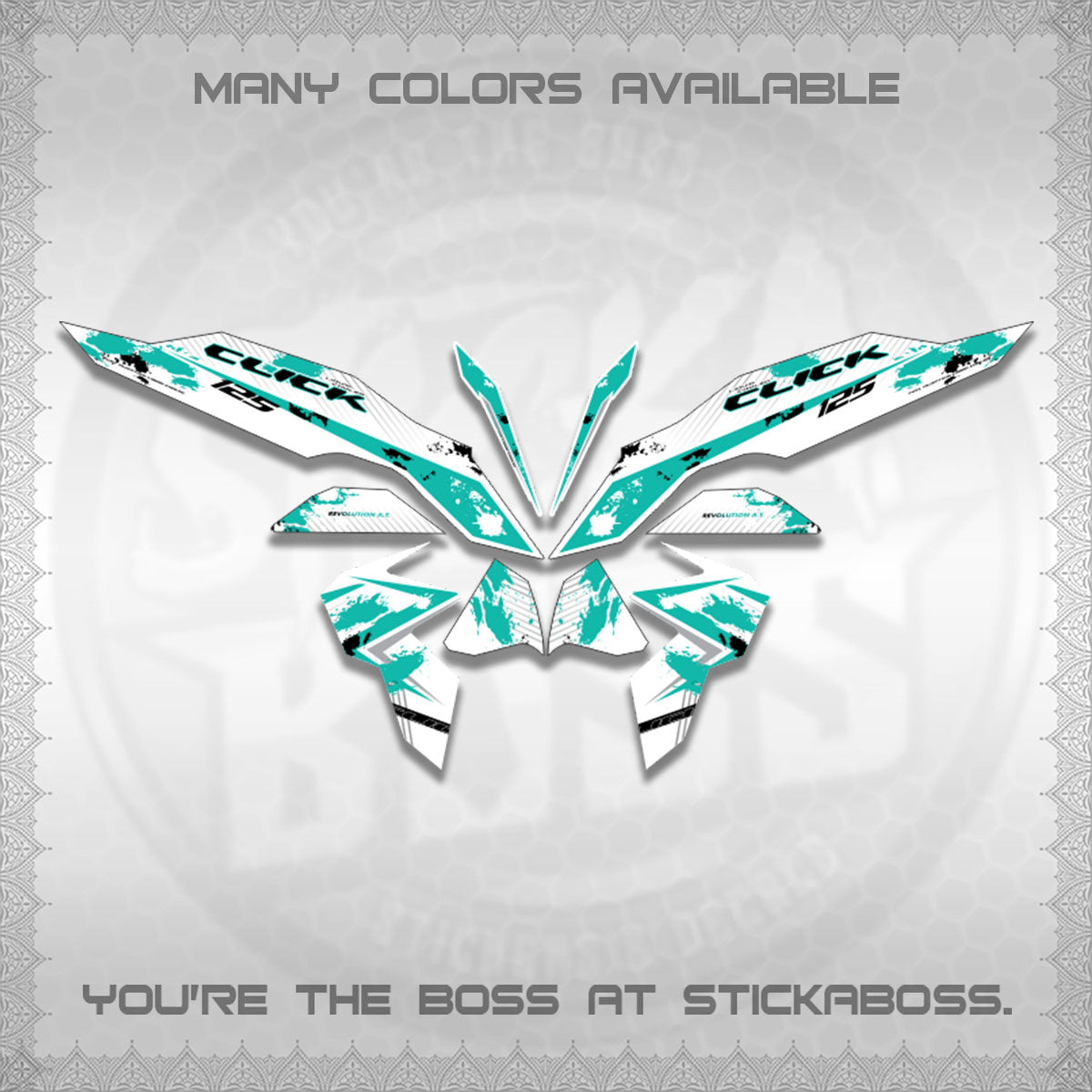 CLICK V3 MALAY FOR WHITE DECALS (HITAM STRIPING 03 MOTIF)STICKER DECALS By STICKABOSS