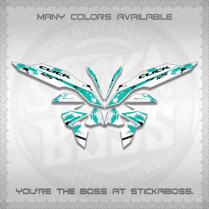 CLICK V3 MALAY FOR WHITE DECALS (HITAM STRIPING 03 MOTIF)STICKER DECALS By STICKABOSS
