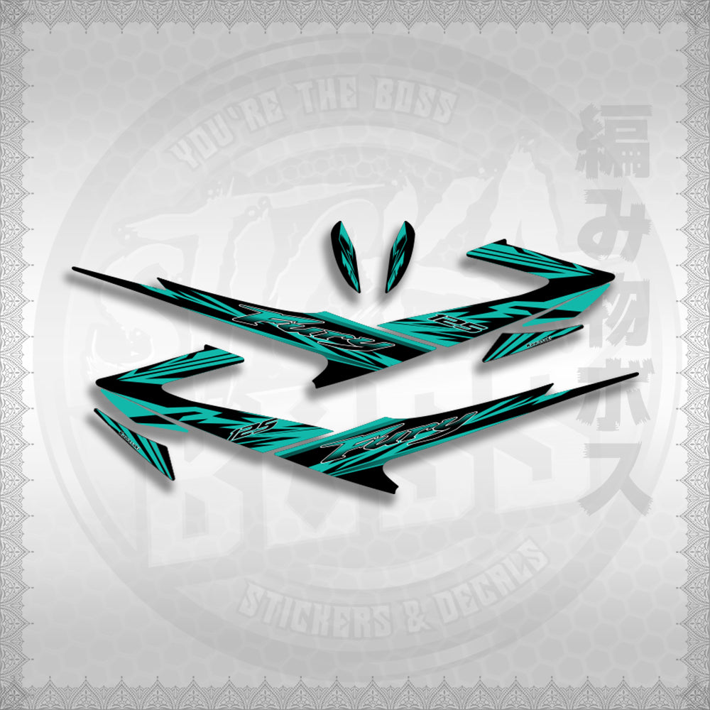 FURY 125 LUEFI RACE FLARE STICKER DECALS By STICKABOSS (SOFIE LAMINATED WATERPROOF)