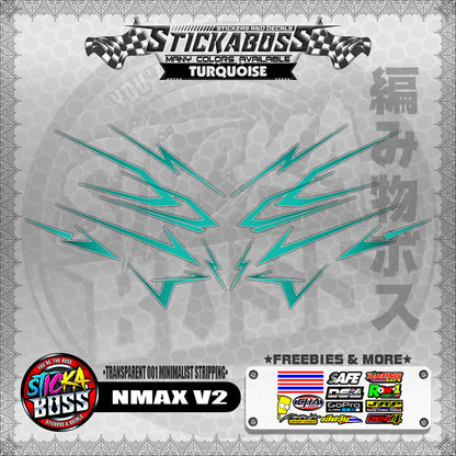 【PREMIUM UV PRINT】TRANSPARENT NMAX V2 STICKER DECALS ( 001 MINIMALIST STRIPPING )【WITH FREEBIES】