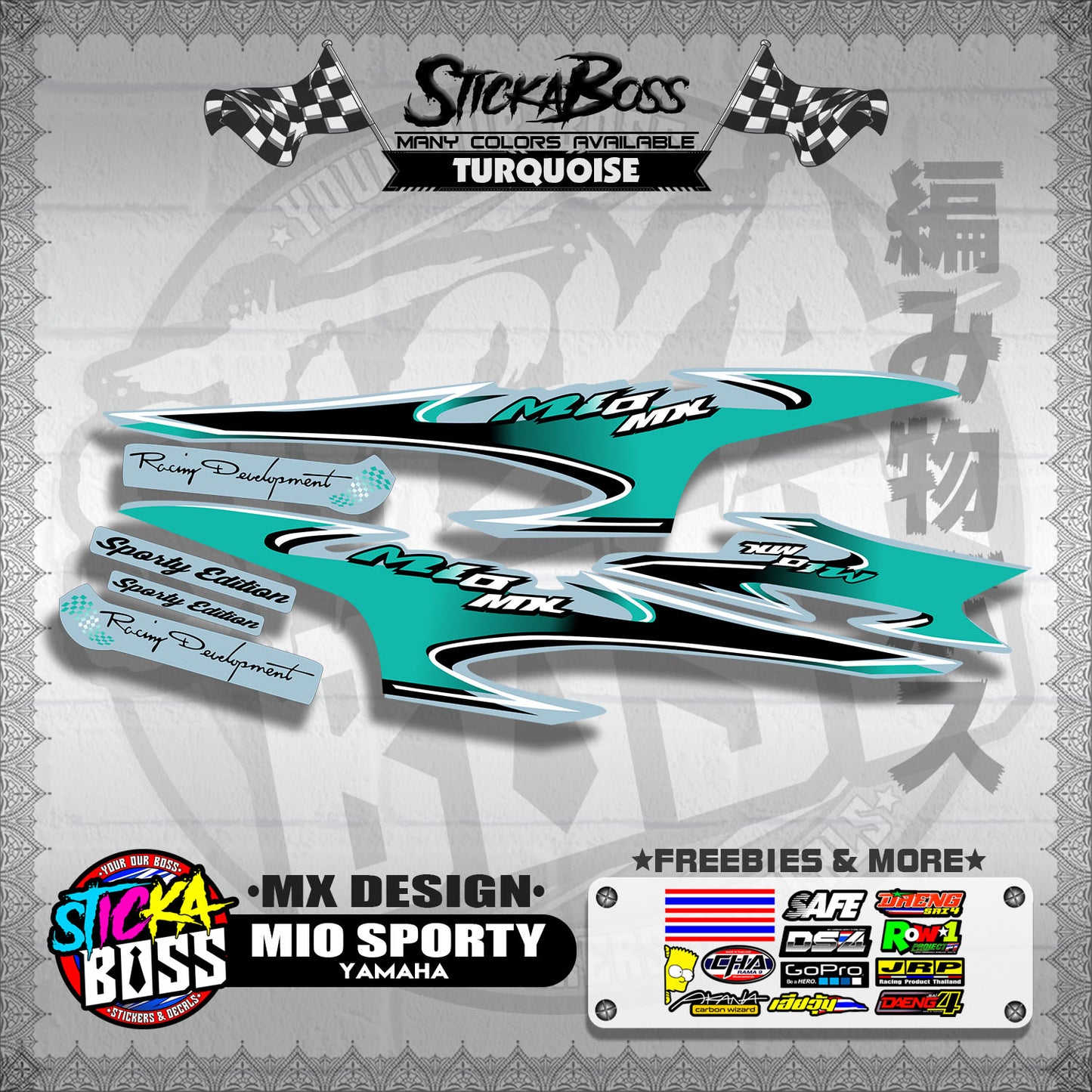 MIO SPORTY STOCK DECALS ( MX DESIGN )【WITH FREEBIES】