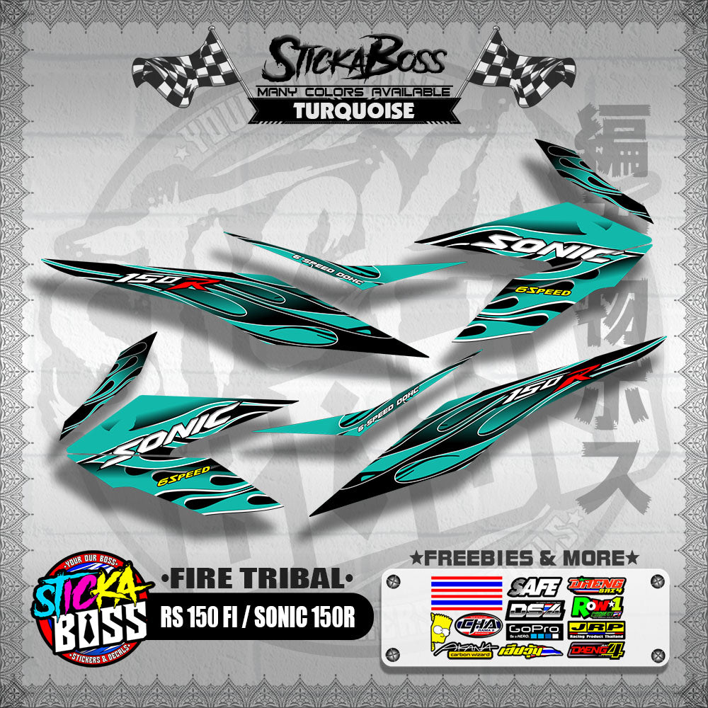 RS 150 FI / SONIC 150R DECALS ( FIRE TRIBAL )【WITH FREEBIES】