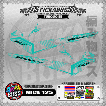 【PREMIUM UV PRINT】TRANSPARENT NICE 125 STICKER DECALS ( MALAYSIAN SPLASH DESIGN )【WITH FREEBIES】
