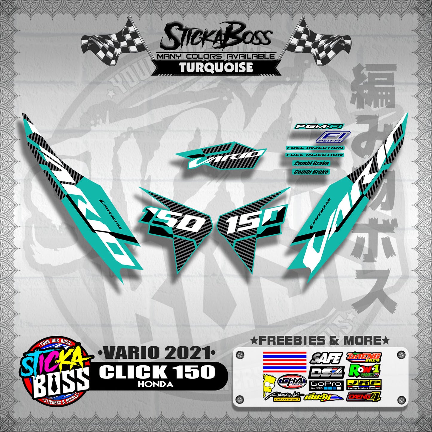 CLICK 150 V2 DECALS ( VARIO 2021 )【WITH FREEBIES】